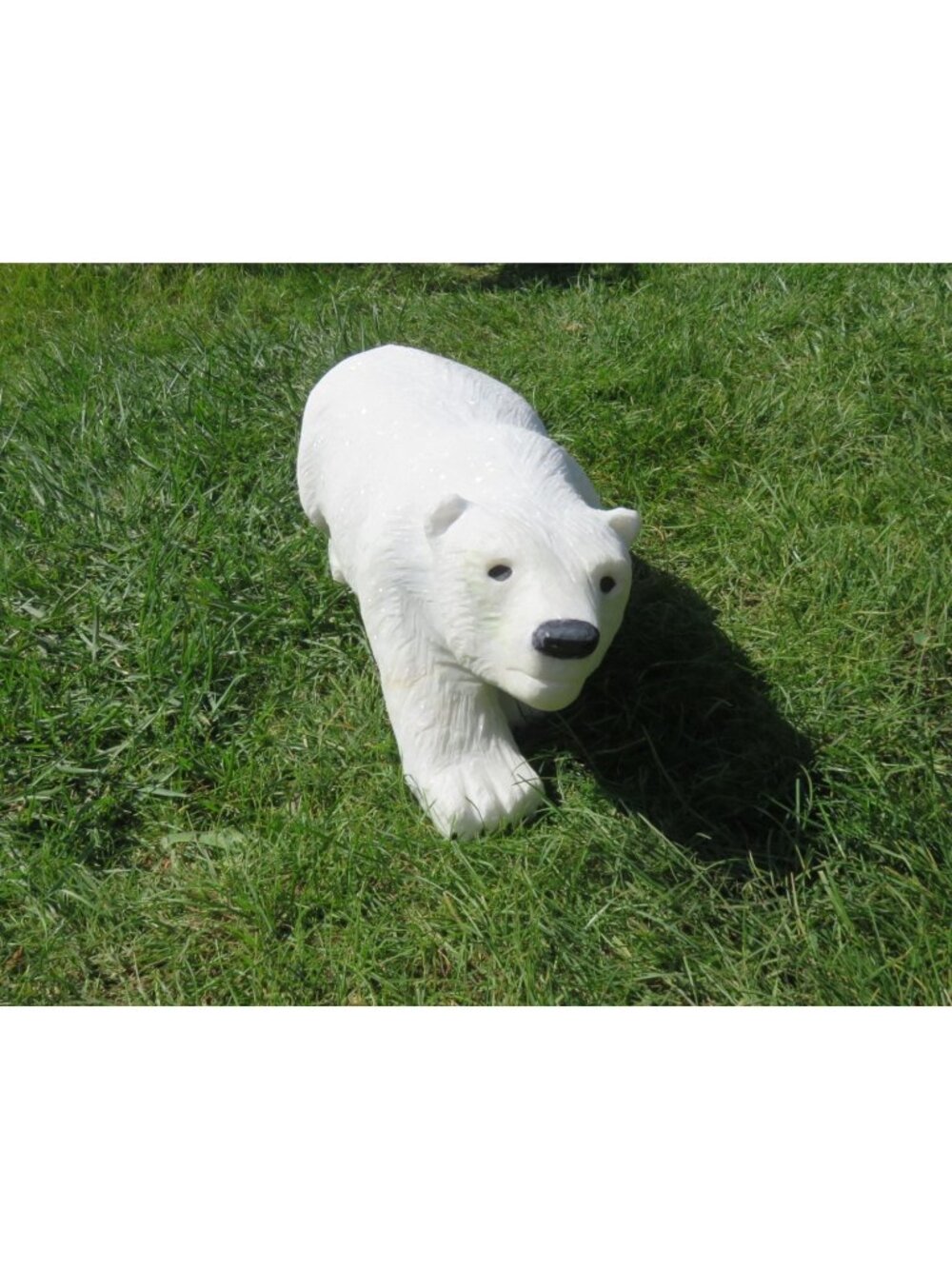 White Stone Polar Bear Hand Carved Shona Sculpture From South Africa 45lbs